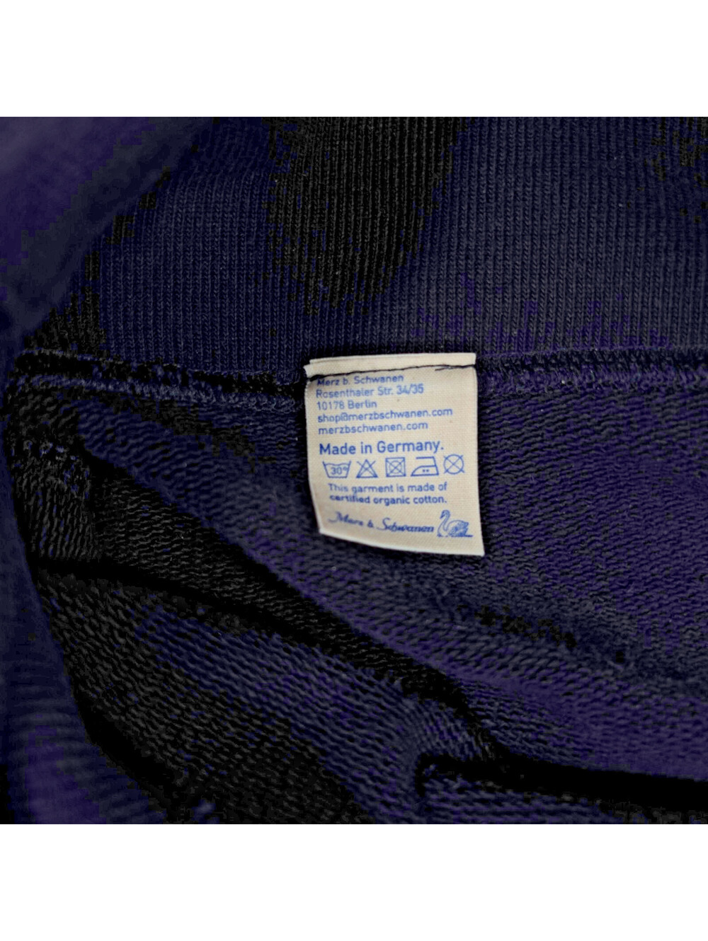 Merz b. Schwanen 6/L Black Crewneck Sweatshirt Made In Germany - Picture 9 of 14